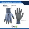 Ge PU Dipped Gloves, 18 GA, Blue/Gray, 1 Pair, L GG207LC